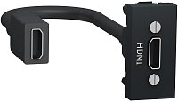 Розетка HDMI без рамки Schneider Electric Unica Modular 1-м. 1 мод. антрацит